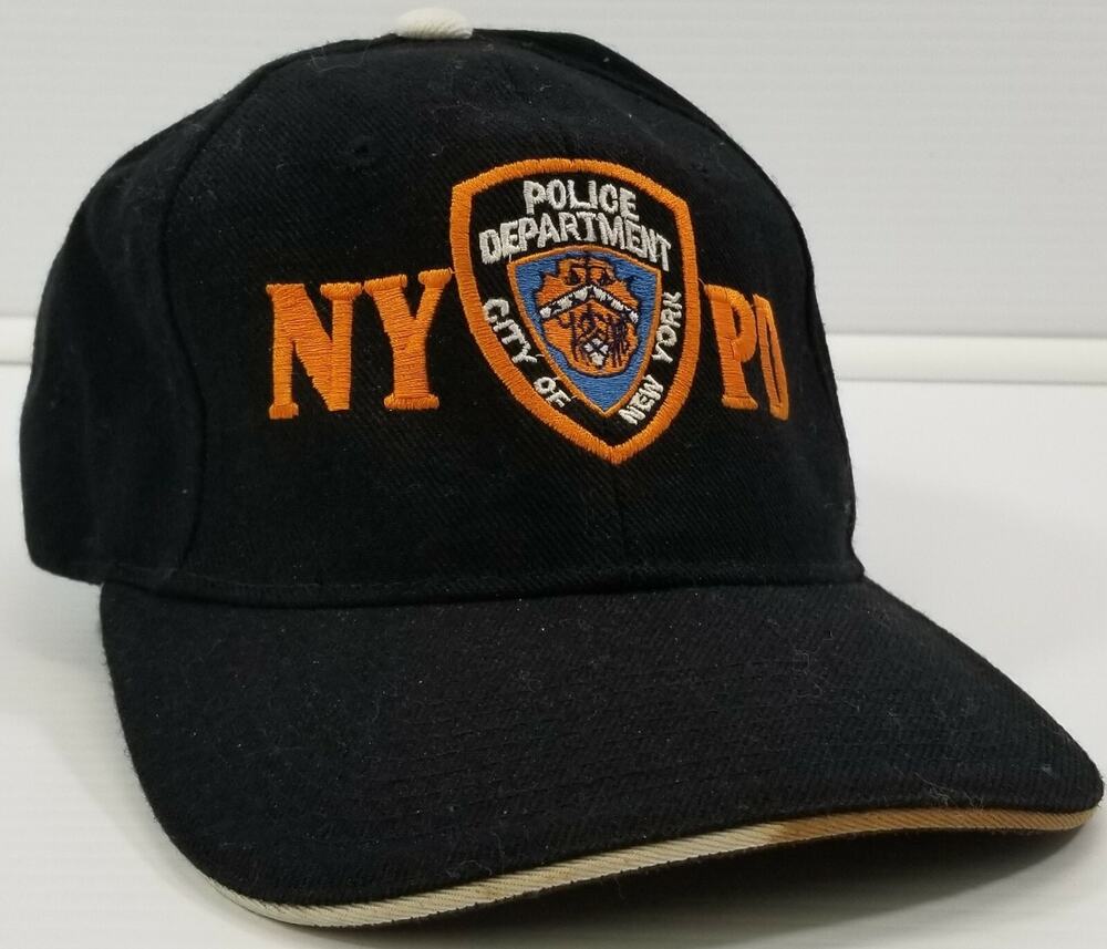 V) NYPD New York Police Department Black Baseball Cap Hat Top Wear